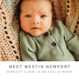"Simple Snapshot" - Birth Announcements in Daisy by Cindy Reynolds - Detail