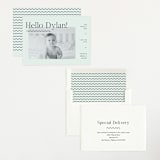 "Wavy Hello" - Birth Announcements in Moss by Pixel and Hank - Assembled