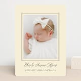 "Classical Border" - Birth Announcements in Creme by mo kelley - Front