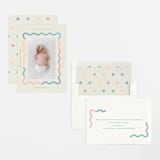 "Wavy Pastel Frame" - Birth Announcements in Cream by Baumbirdy - Assembled