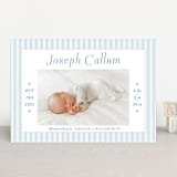 "Sweet Stripes" - Birth Announcements in Baby Blue by Alston Foster - Front