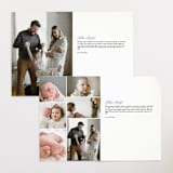 "Bow Frame" - Birth Announcements in Lavander by Cass Loh - Interior Options