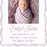 "Bow Frame" - Birth Announcements in Lavander by Cass Loh - Detail