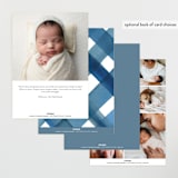 "Painted Plaid" - Birth Announcements in Denim by Erica Krystek - Back of Card