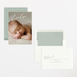 "Signature" - Birth Announcements in Sage by Ashley Rosenbaum - Assembled