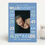 "Colorful Stats" - Birth Announcements in Aqua by Baumbirdy - Front