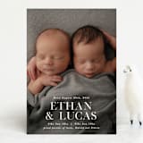 "Double Take" - Birth Announcements in Baby Powder by Hooray Creative - Front