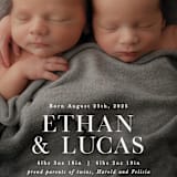 "Double Take" - Birth Announcements in Baby Powder by Hooray Creative - Detail