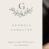 "Laurel Crest" - Birth Announcements in Muslin by Jessica Williams - Detail