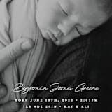 "Handwriting" - Birth Announcements in Snow by Bethan - Detail