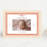 "Vintage Love Bow" - Birth Announcements in Latte by Kartika Paramita - Front