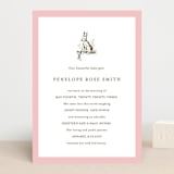 "Classic Bunny" - Birth Announcements in Blush by Megan Davis - Front