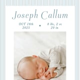 "Sweet Stripes" - Birth Announcements in Baby Blue by Alston Foster - Detail
