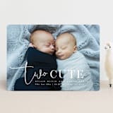 "Two Cute" - Birth Announcements in Silk by Creo Study - Front