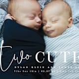 "Two Cute" - Birth Announcements in Silk by Creo Study - Detail