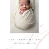 "Softest" - Birth Announcements in Blush by Lauren Chism - Detail
