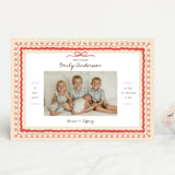 "Vintage Love Bow" - Birth Announcements in Latte by Kartika Paramita - Front