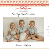 "Vintage Love Bow" - Birth Announcements in Latte by Kartika Paramita - Detail