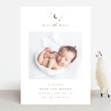 "Over the Moon" - Birth Announcements in Fawn by AK Graphics - Front