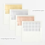 "Modern Vintage" - Birth Announcements in Ghost by Lea Delaveris - Envelope Liner Options