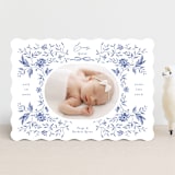 "Daisy Toile" - Birth Announcements in Bluebird by Susan Zinader - Front