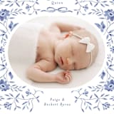 "Daisy Toile" - Birth Announcements in Bluebird by Susan Zinader - Detail