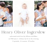 "Bergen" - Birth Announcements in Fog by Megan Davis - Detail