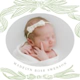 "Ribbon Bow Frame" - Birth Announcements in Mint by Stephanie Hawkes - Detail