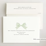 "Ribbon Bow Frame" - Birth Announcements in Mint by Stephanie Hawkes - FREE Recipient Addressing