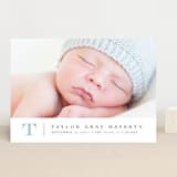 "Stately monogram" - Birth Announcements in Powder by Stacey Meacham - Front