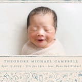 "Iconic bebe" - Birth Announcements in Bluebird by Creo Study - Detail