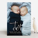 "Two Cute" - Birth Announcements in Silk by Creo Study - Front