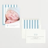 "Stately monogram" - Birth Announcements in Powder by Stacey Meacham - Assembled