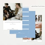 "Stitched Frame" - Birth Announcements in Sky by Nicole Walsh - Back of Card Options