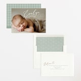 "Signature" - Birth Announcements in Sage by Ashley Rosenbaum - Assembled