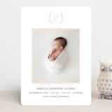"Monogram Laurel" - Birth Announcements in Peony by Vanessa Doyle - Front