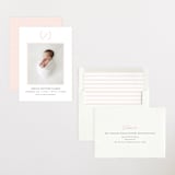 "Monogram Laurel" - Birth Announcements in Peony by Vanessa Doyle - Assembled
