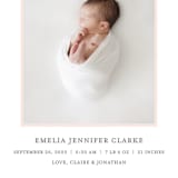 "Monogram Laurel" - Birth Announcements in Peony by Vanessa Doyle - Detail