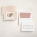 "patterned stripes" - Birth Announcements in Blush by Ellen Schlegelmilch - Assembled
