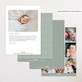 "Delicate" - Birth Announcements in Powder by Sara Hicks Malone - Back of Card