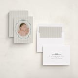 "bows and stripes" - Birth Announcements in Lagoon by Lori Wemple - Assembled