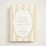 "Bow Frame" - Birth Announcements in Sage by Robert and Stella - Front