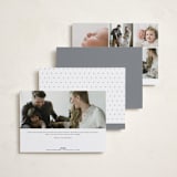 "Canvas" - Birth Announcements in Moon by Megan Davis - Back of Card Options