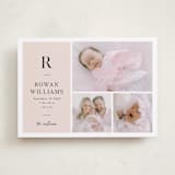 "Monogram Block" - Birth Announcements in Blush by Robert and Stella - Front