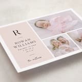 "Monogram Block" - Birth Announcements in Blush by Robert and Stella - Detail