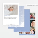 "Painted Splash Name" - Birth Announcements in Aqua by Alethea and Ruth - Back of Card