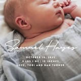 "Signature-esque" - Birth Announcements in Milk by Lauren Chism - Close-Up