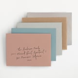 "Tarrytown" - Birth Announcements in Fawn by Megan Davis - Colored Envelopes Available