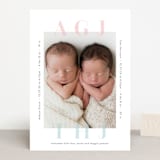 "Cuddle Bugs" - Birth Announcements in Blush by Lauren Chism - Front