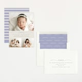 "Scallops" - Birth Announcements in Periwinkle by Laura Hankins - Assembled